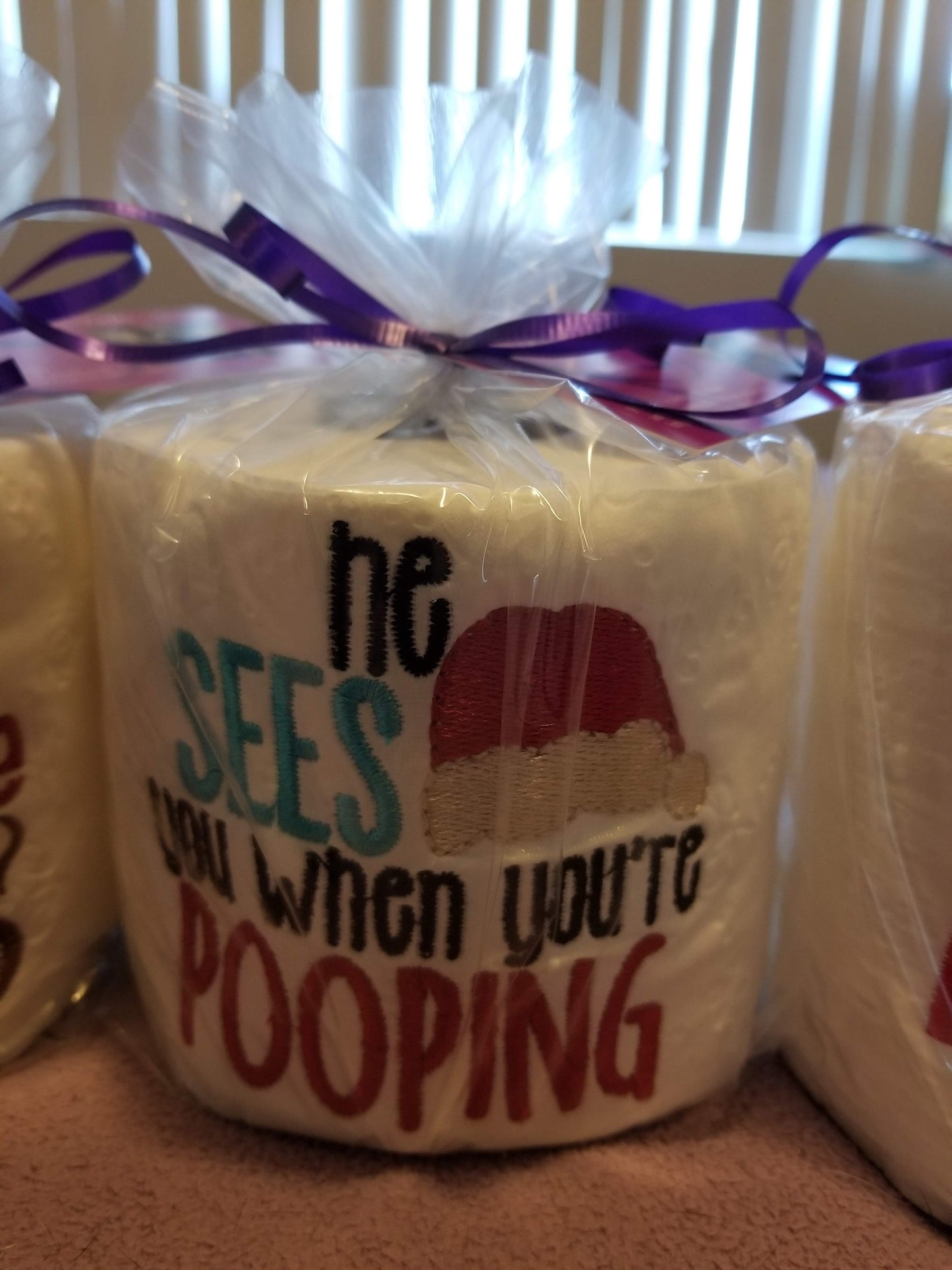 Embroidered Christmas Holiday Toilet Paper