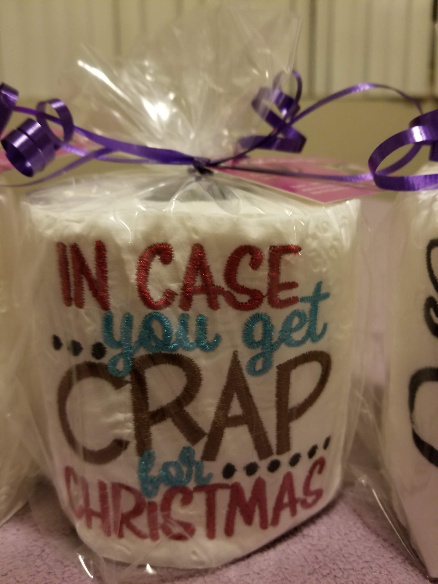 Embroidered Christmas Holiday Toilet Paper