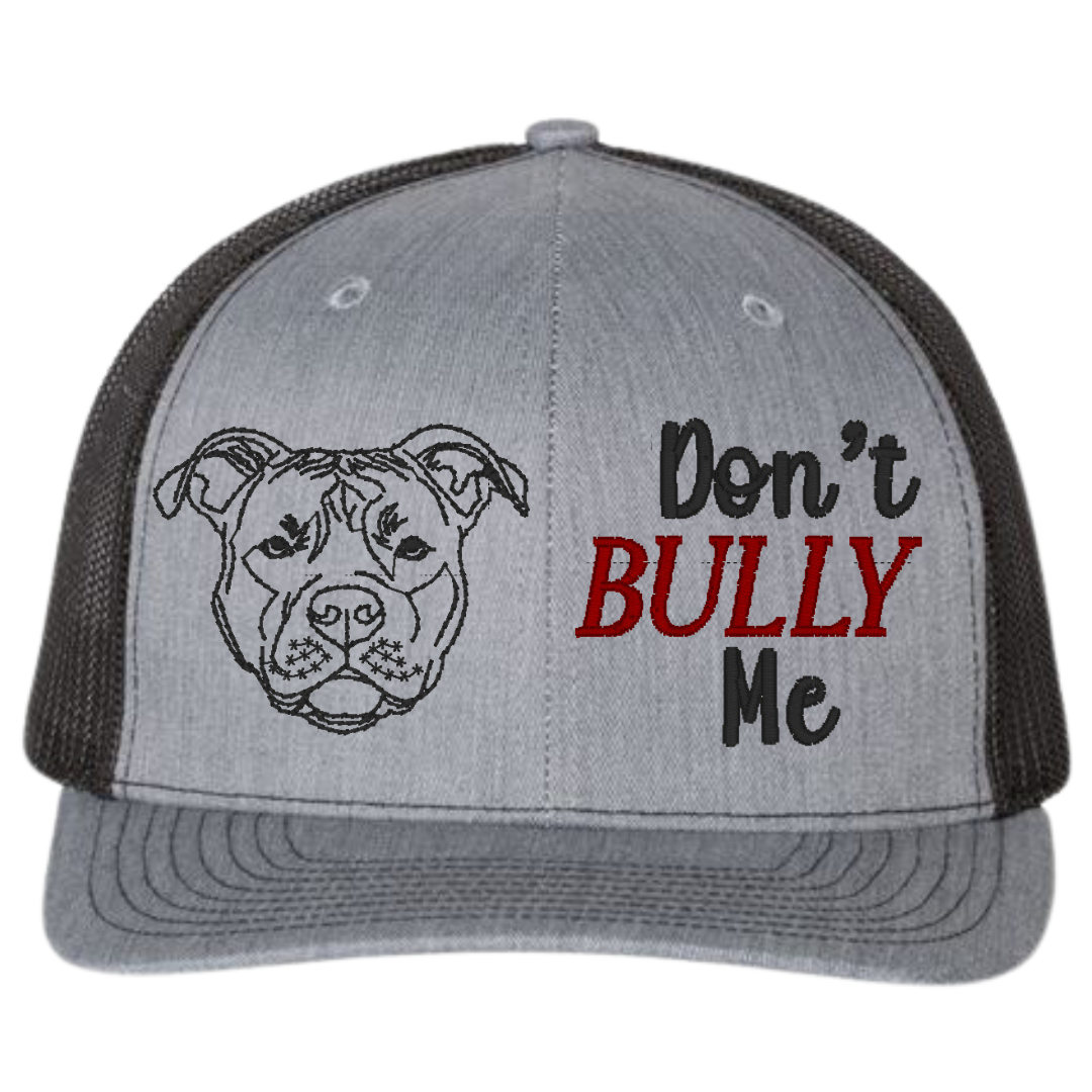Don't Bully Me Snapback Hat – Embroidered Pitbull Head Design for Bully Breed Advocates