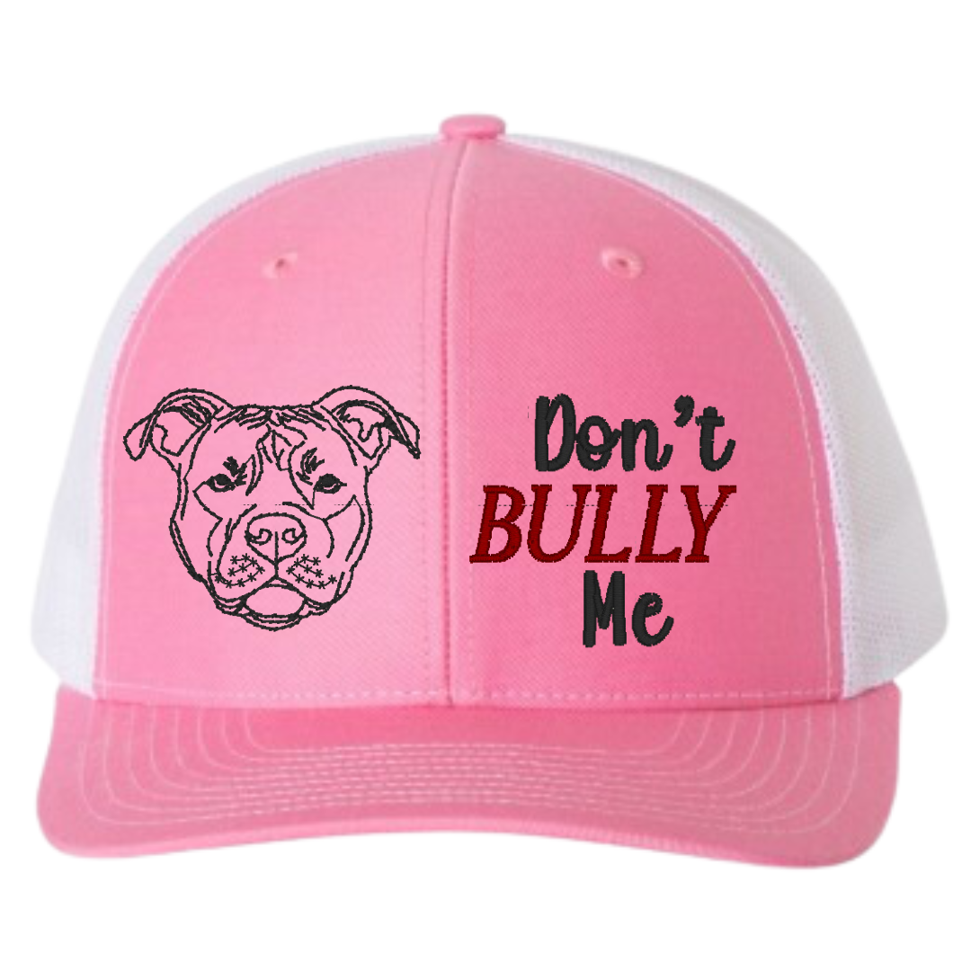 Don't Bully Me Snapback Hat – Embroidered Pitbull Head Design for Bully Breed Advocates