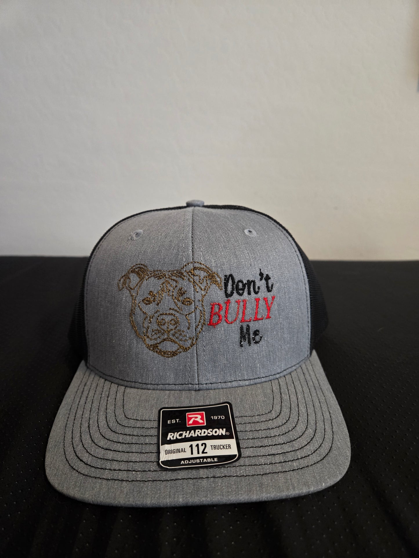 Don't Bully Me Snapback Hat – Embroidered Pitbull Head Design for Bully Breed Advocates
