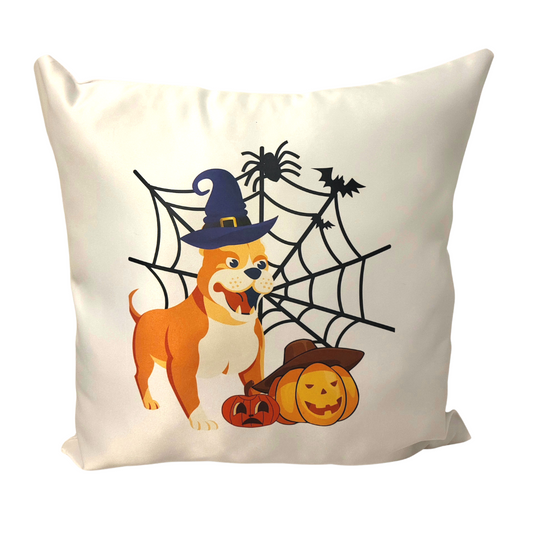 Pitbull Halloween Throw Pillow