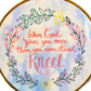 Can't Stand, Kneel Christian Embroidery Wreath Wall Hanging