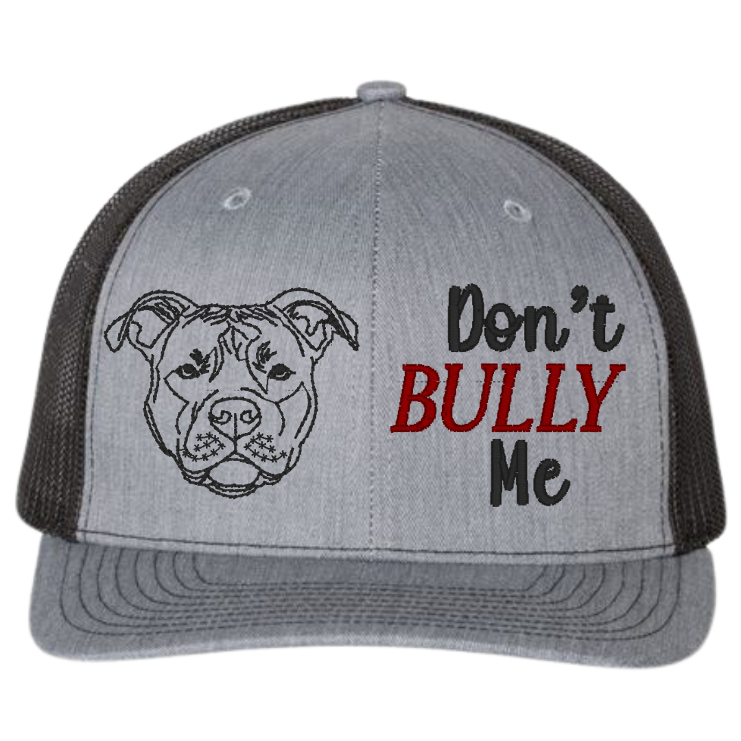 Don't Bully Me Fitted Hat – Embroidered Pitbull Head Design for Bully Breed Advocates