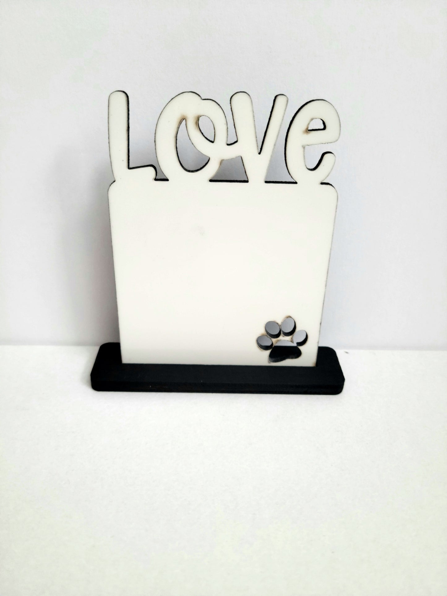 'Love' Paw Print Custom Photo Frame